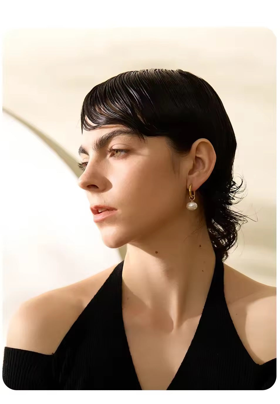 Isla Luz – Stainless Steel Pearl Hoops